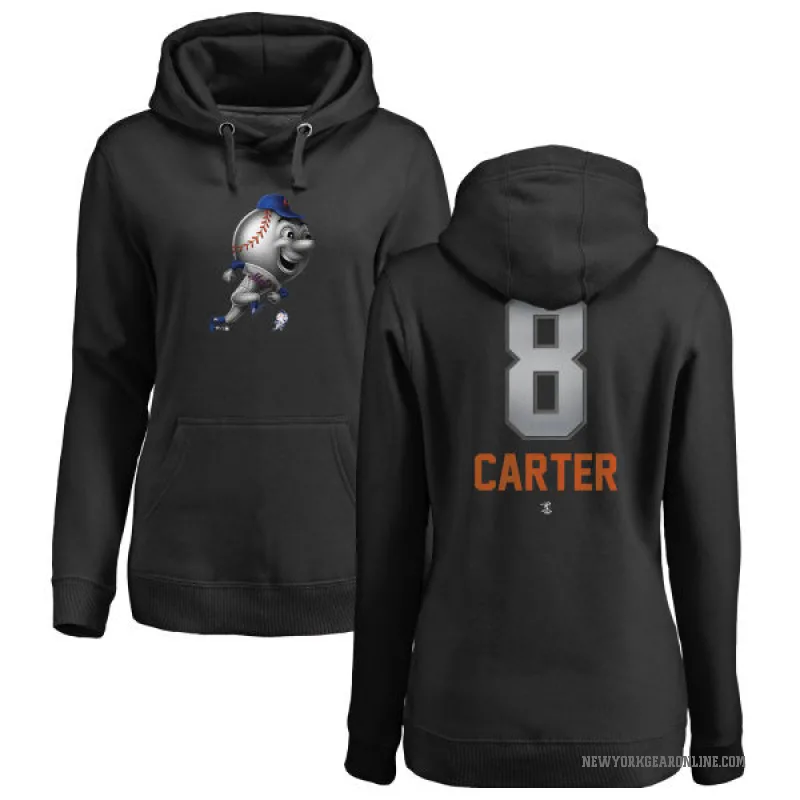 Gary Carter Women's Black New York Mets Branded Midnight Mascot Pullover Hoodie -