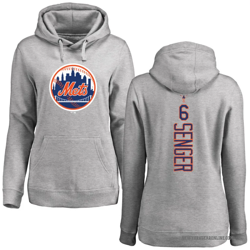 Hayden Senger Women's New York Mets Ash Backer Pullover Hoodie