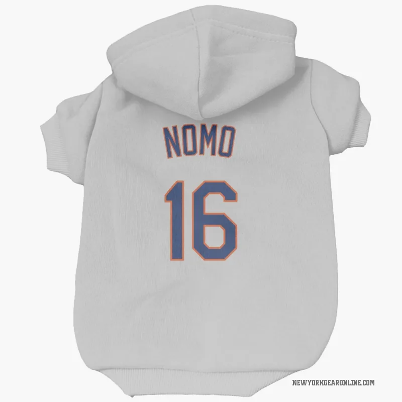 Hideo Nomo  Gray New York Mets  Cat & Dog Pet Hoodie