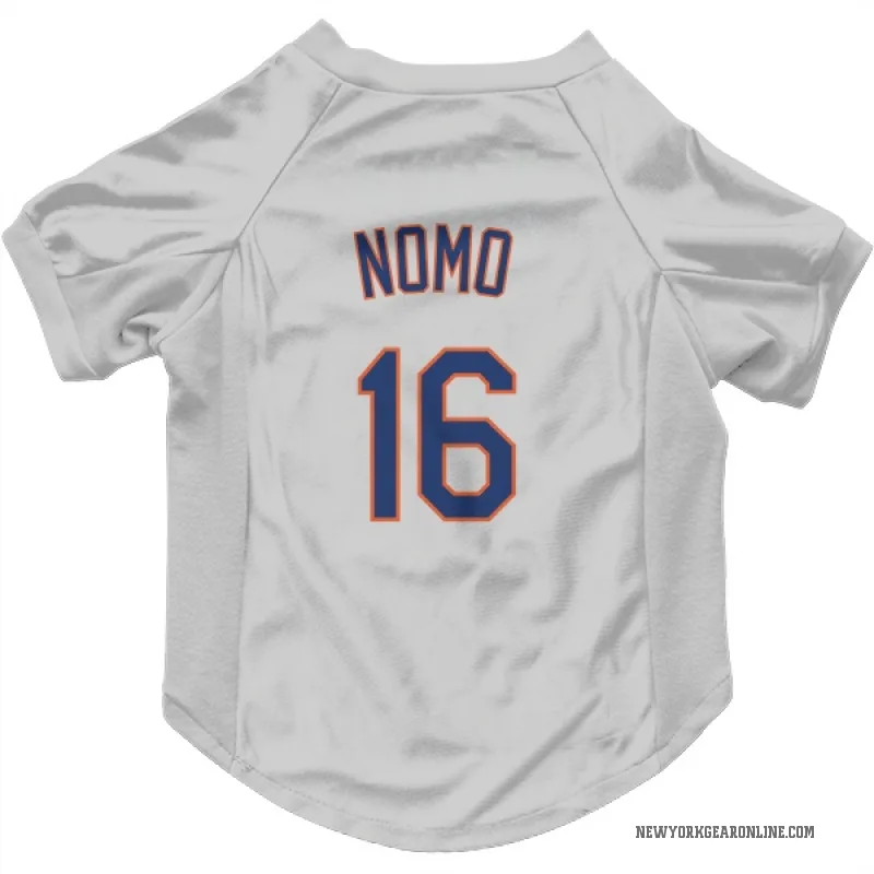Hideo Nomo  Gray New York Mets  Cat & Dog Pet Jersey