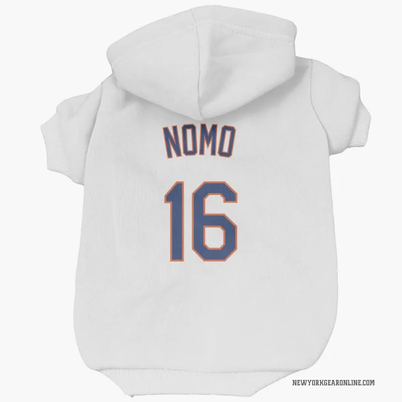 Hideo Nomo  White New York Mets  Cat & Dog Pet Hoodie