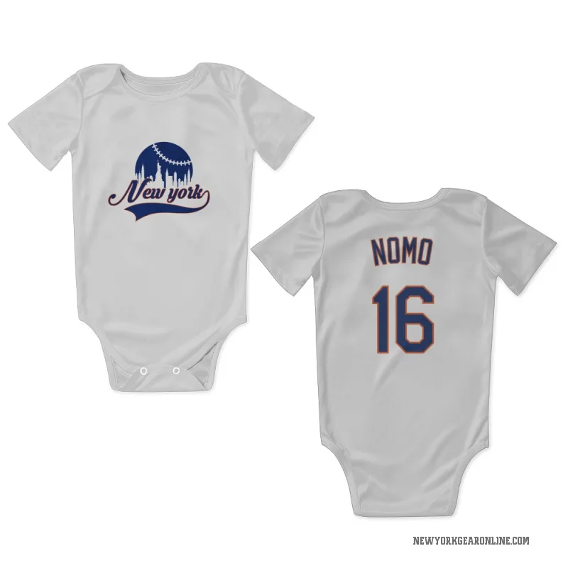 Hideo Nomo  White New York Mets  Newborn & Infant Bodysuit