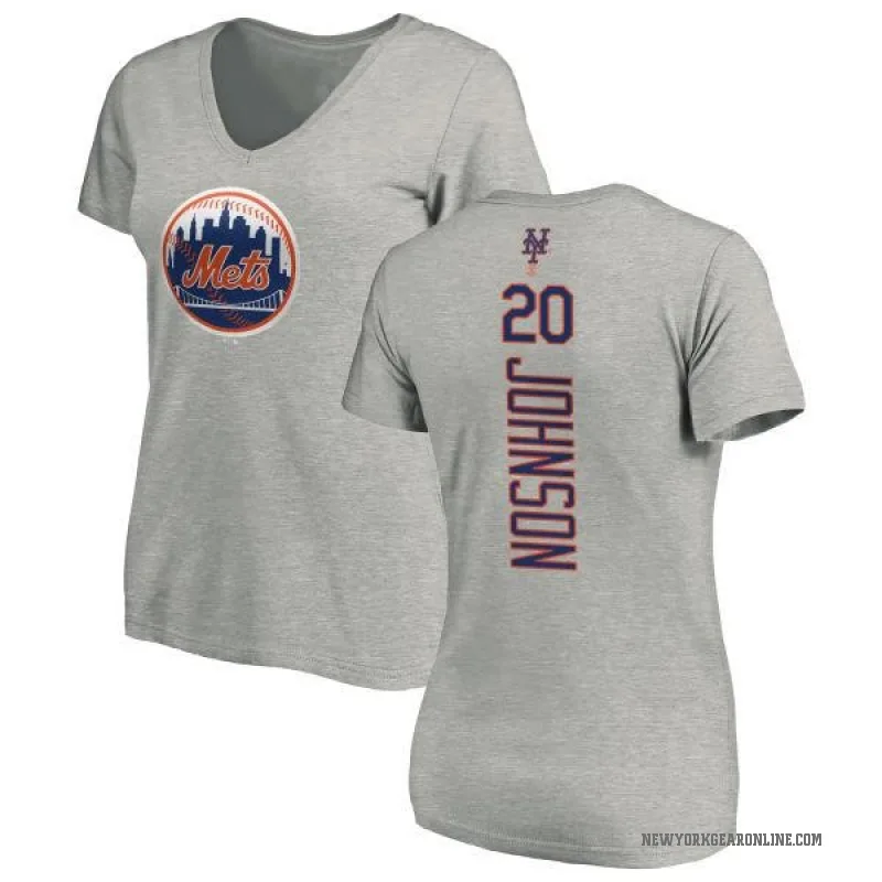 Howard Johnson Women's Ash New York Mets Backer Slim Fit T-Shirt -