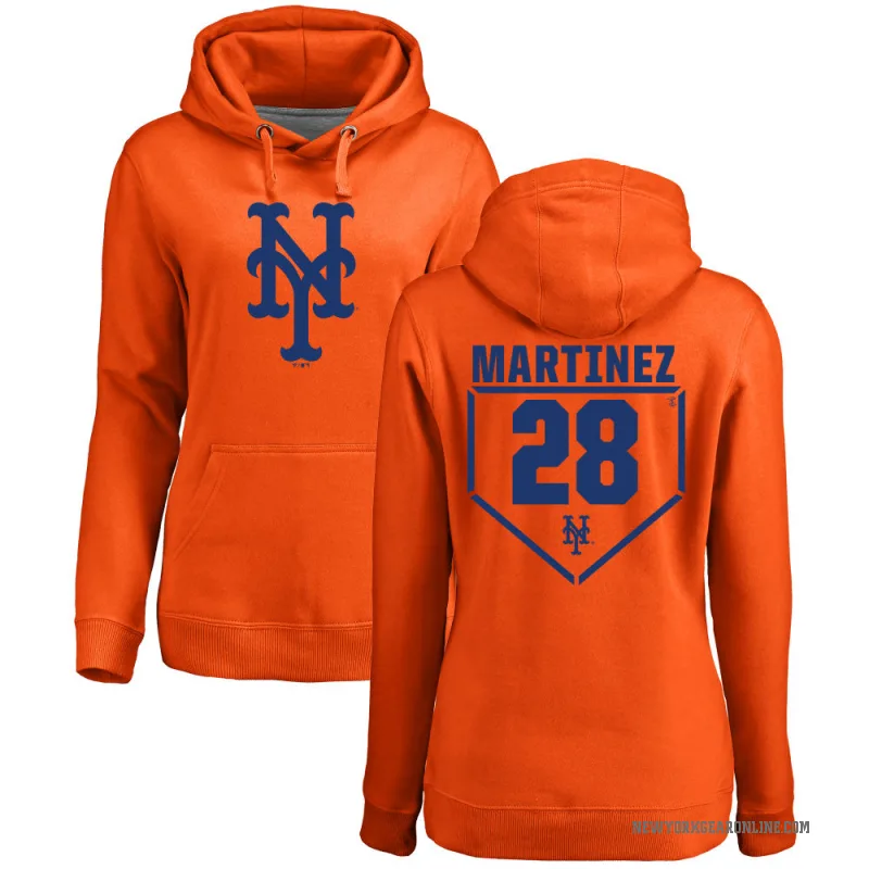 J.D. Martinez Women's Orange New York Mets Branded RBI Pullover Hoodie -