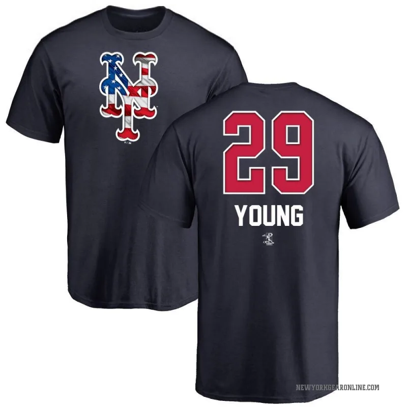 Jared Young Men's Navy New York Mets Name and Number Banner Wave T-Shirt -