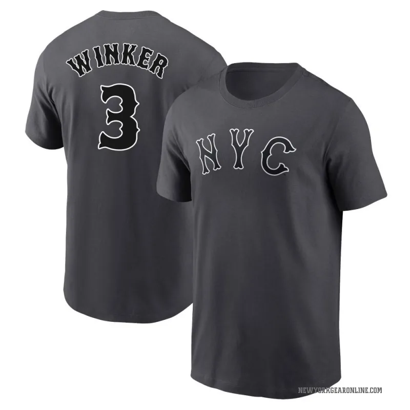 Jesse Winker Men's New York Mets Graphite 2024 City Connect Fuse T-Shirt