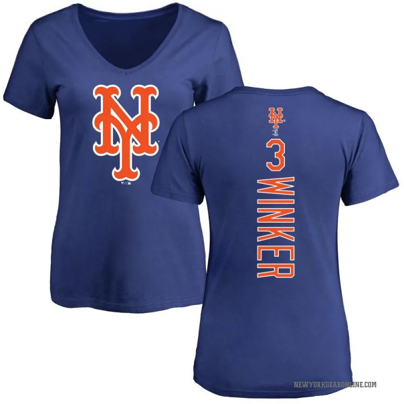 Jesse Winker Women's Royal New York Mets Backer Slim Fit T-Shirt -