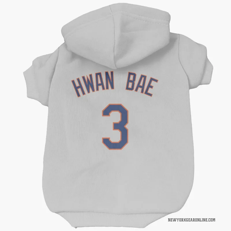 Ji Hwan Bae  Gray New York Mets  Cat & Dog Pet Hoodie