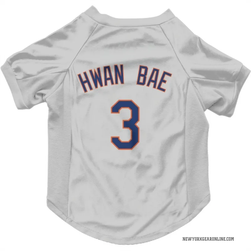 Ji Hwan Bae  Gray New York Mets  Cat & Dog Pet Jersey