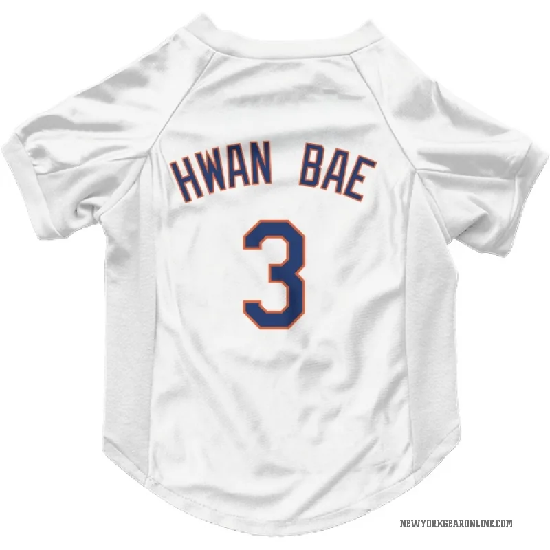 Ji Hwan Bae  White New York Mets  Cat & Dog Pet Jersey