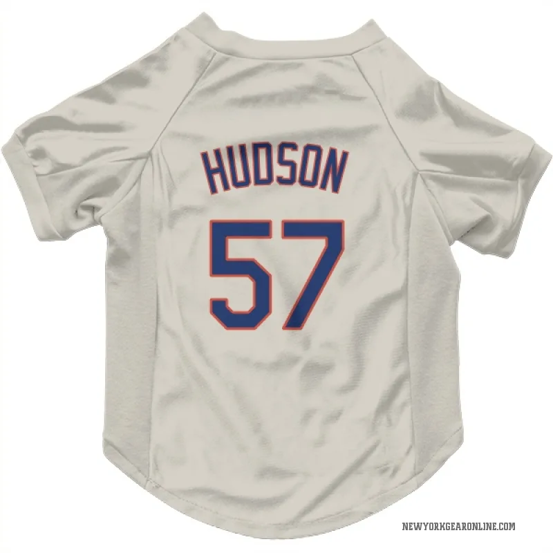 Joe Hudson  Cream New York Mets  Cat & Dog Pet Jersey
