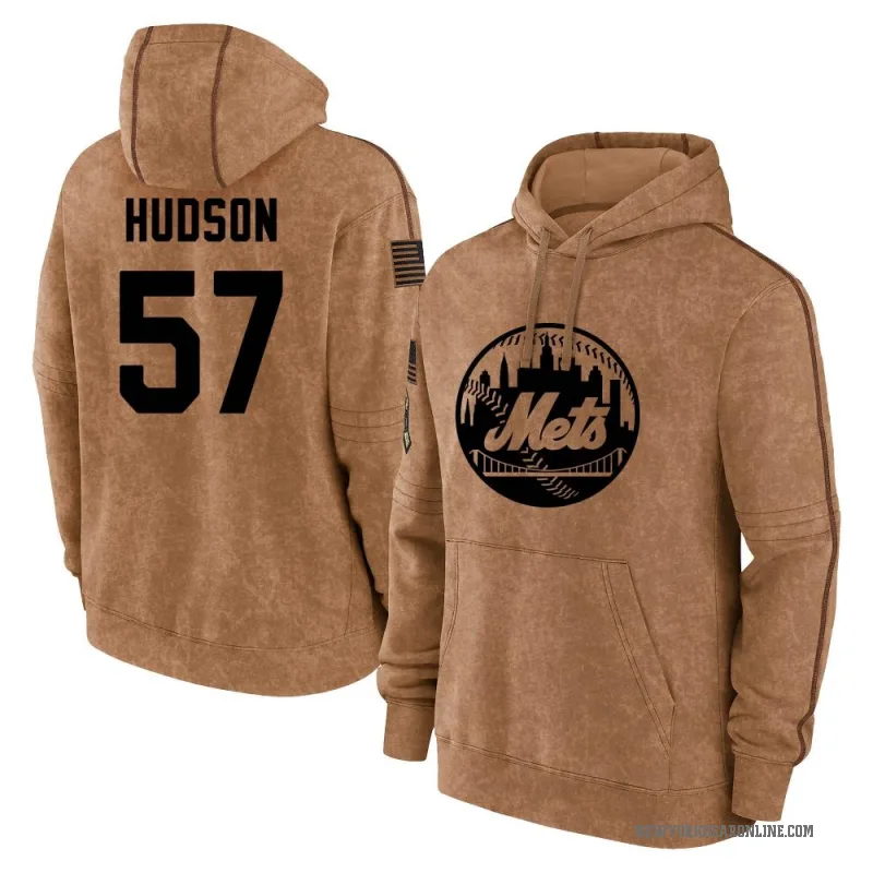 Joe Hudson Men's Brown New York Mets 2023 Salute to Service Club Pullover Hoodie