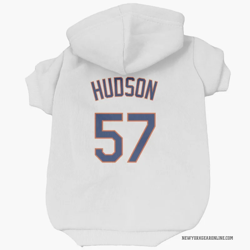 Joe Hudson  White New York Mets  Cat & Dog Pet Hoodie