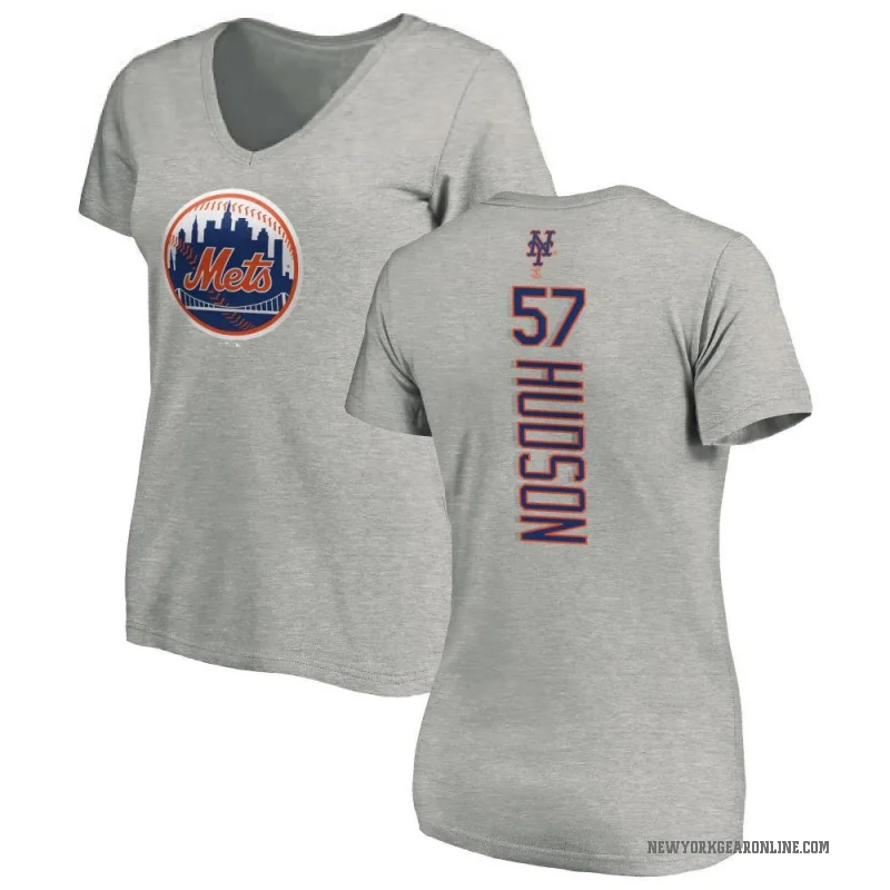 Joe Hudson Women's Ash New York Mets Backer Slim Fit T-Shirt -