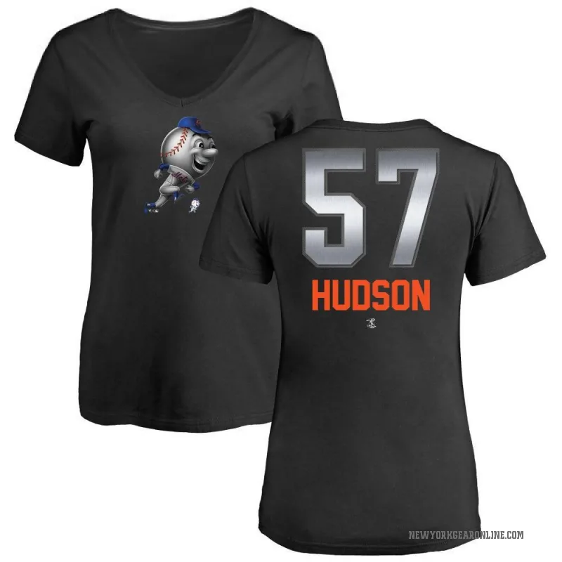 Joe Hudson Women's Black New York Mets Midnight Mascot V-Neck T-Shirt -