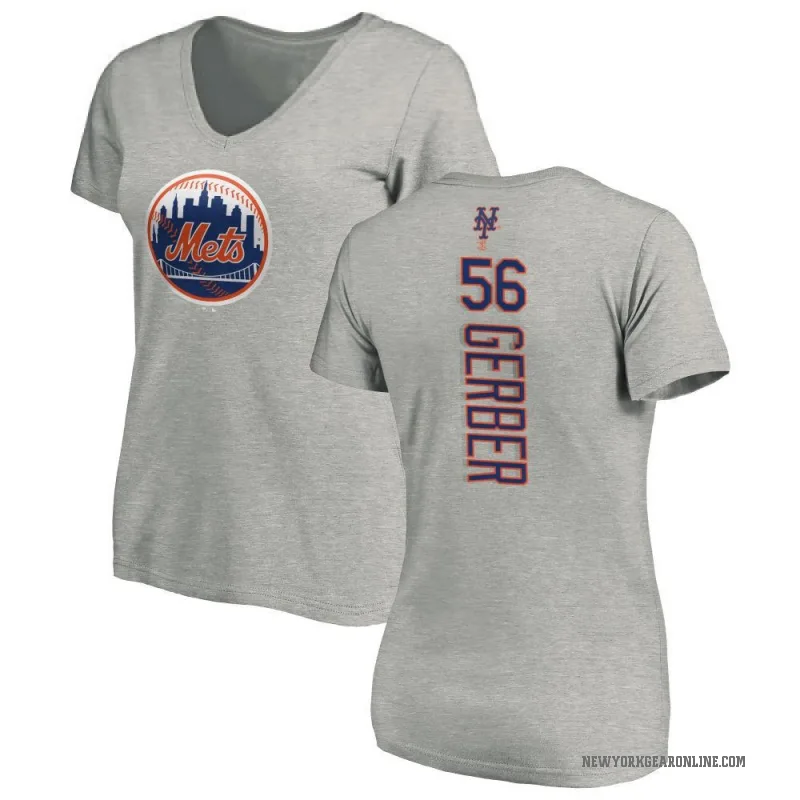 Joey Gerber Women's Ash New York Mets Backer Slim Fit T-Shirt -