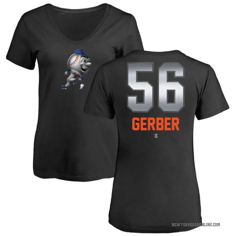 Joey Gerber Women's Black New York Mets Midnight Mascot V-Neck T-Shirt -