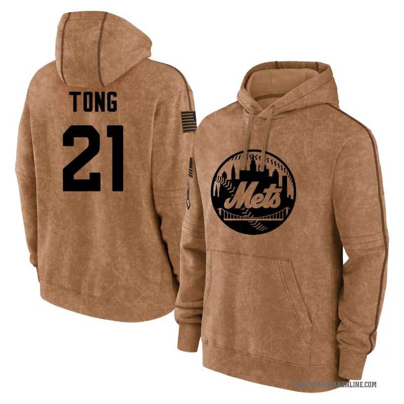Jonah Tong Men's Brown New York Mets 2023 Salute to Service Club Pullover Hoodie