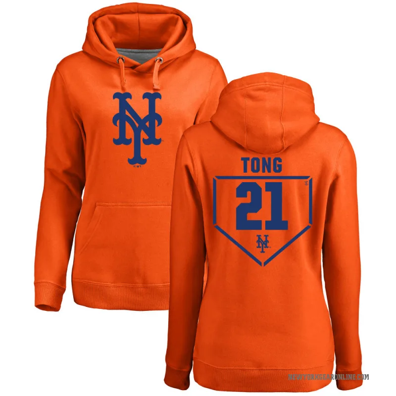 Jonah Tong Women's Orange New York Mets Branded RBI Pullover Hoodie -