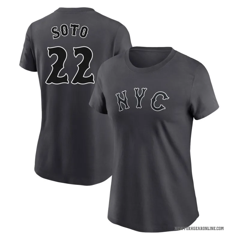 Juan Soto Women's New York Mets Graphite 2024 City Connect Fuse T-Shirt
