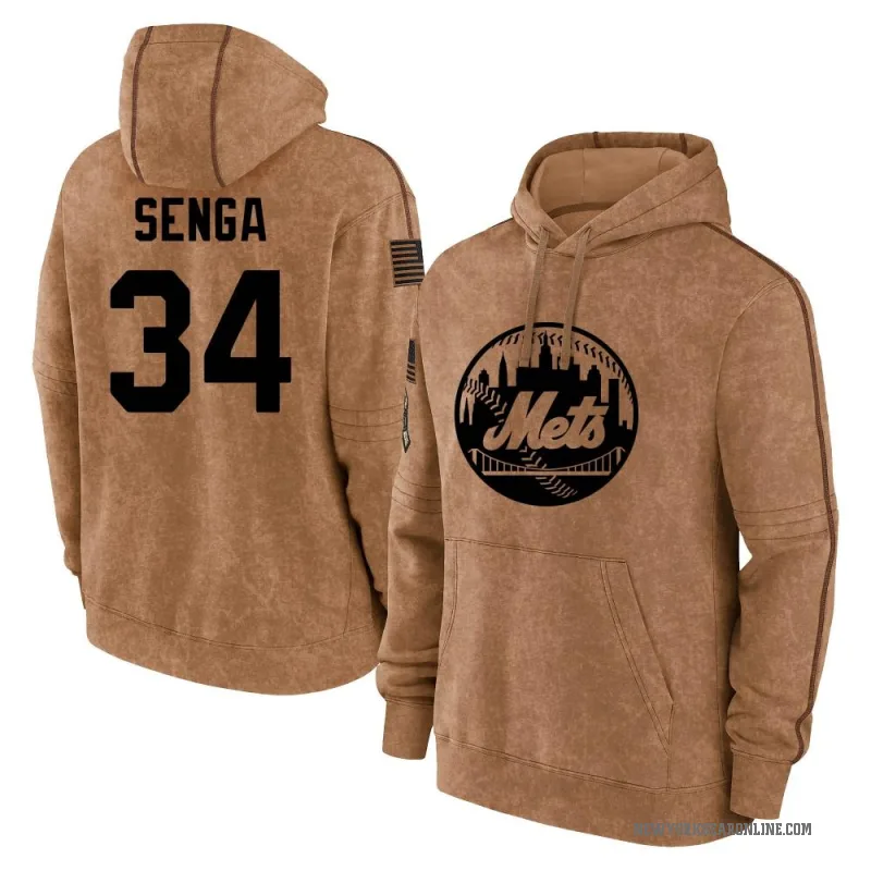 Kodai Senga Men's Brown New York Mets 2023 Salute to Service Club Pullover Hoodie