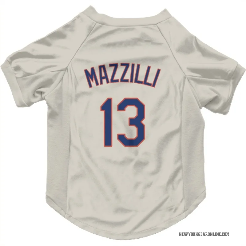 Lee Mazzilli  Cream New York Mets  Cat & Dog Pet Jersey