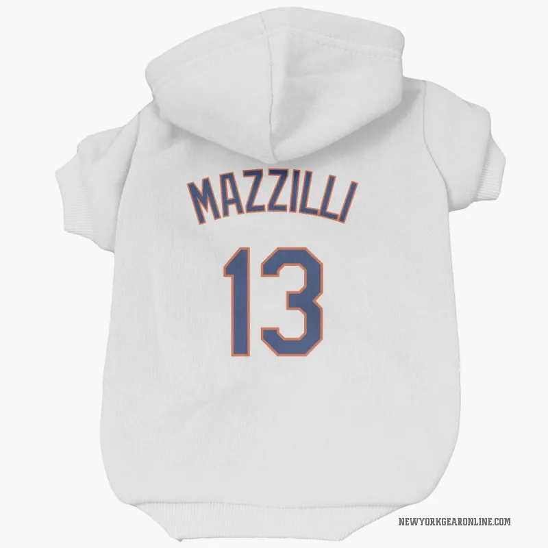 Lee Mazzilli  White New York Mets  Cat & Dog Pet Hoodie