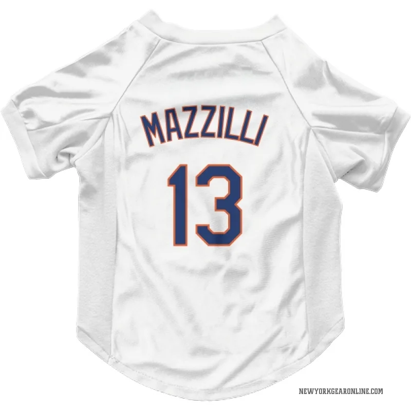 Lee Mazzilli  White New York Mets  Cat & Dog Pet Jersey