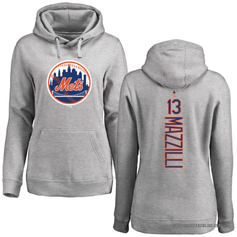 Lee Mazzilli Women's New York Mets Ash Backer Pullover Hoodie