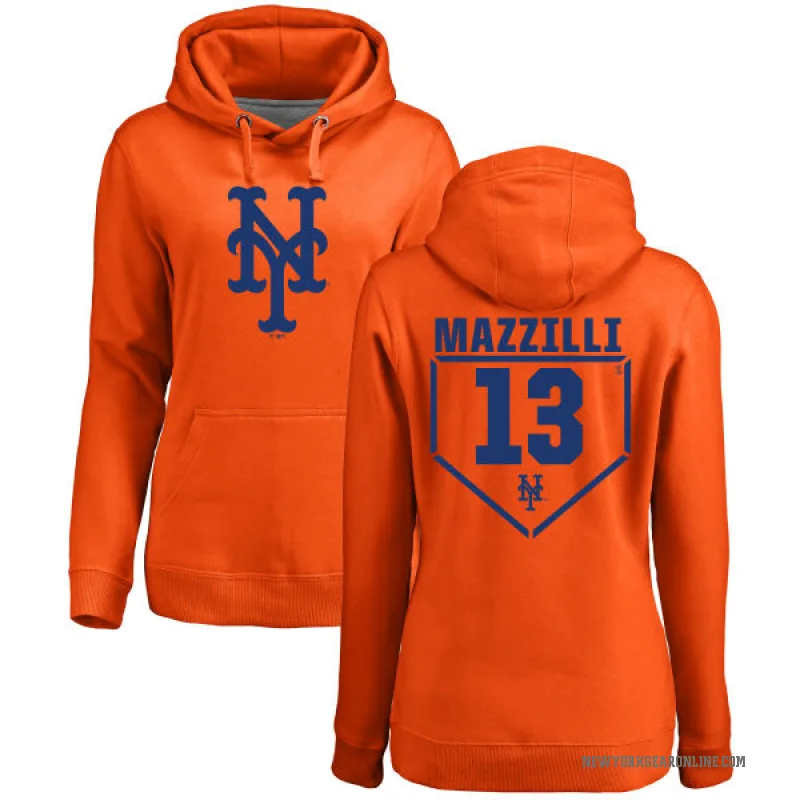 Lee Mazzilli Women's Orange New York Mets Branded RBI Pullover Hoodie -