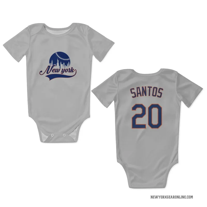 Luis De Los Santos  Gray New York Mets  Newborn & Infant Bodysuit