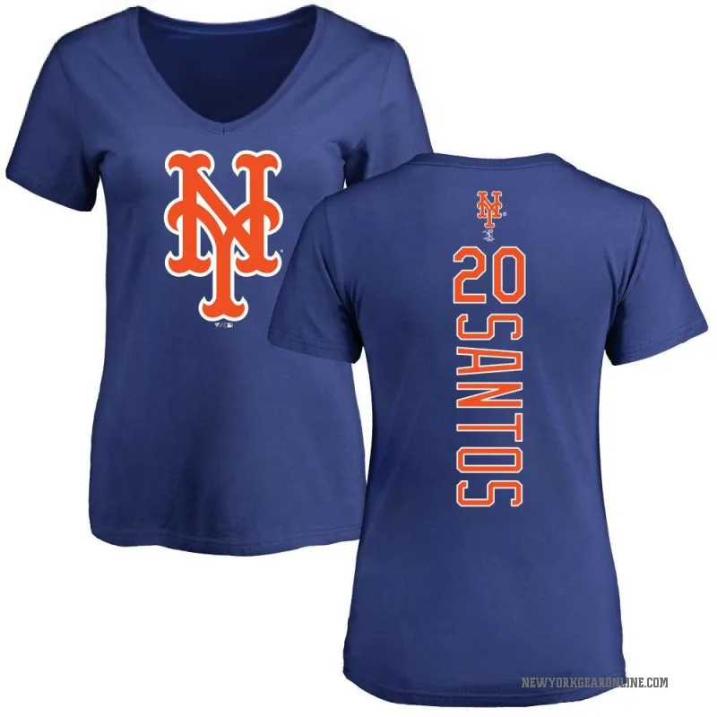 Luis De Los Santos Women's Royal New York Mets Backer Slim Fit T-Shirt -