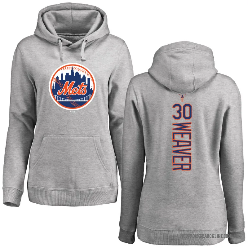 Luke Weaver Women's New York Mets Ash Backer Pullover Hoodie