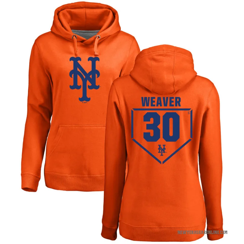Luke Weaver Women's Orange New York Mets Branded RBI Pullover Hoodie -