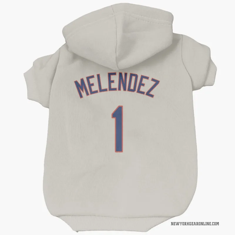 MJ Melendez  Cream New York Mets  Cat & Dog Pet Hoodie