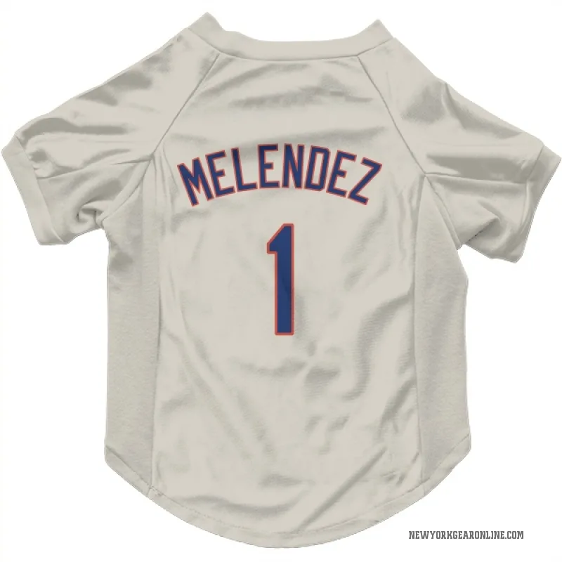 MJ Melendez  Cream New York Mets  Cat & Dog Pet Jersey