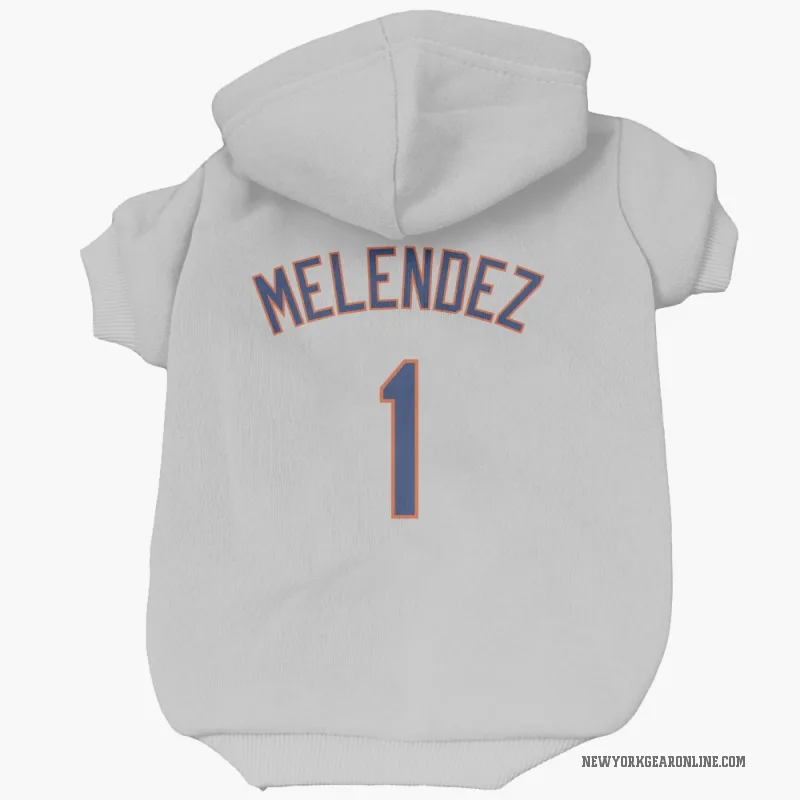 MJ Melendez  Gray New York Mets  Cat & Dog Pet Hoodie