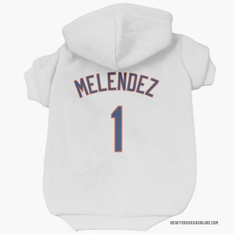 MJ Melendez  White New York Mets  Cat & Dog Pet Hoodie
