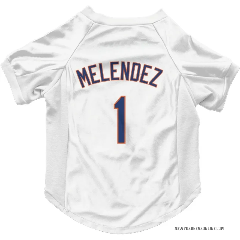 MJ Melendez  White New York Mets  Cat & Dog Pet Jersey