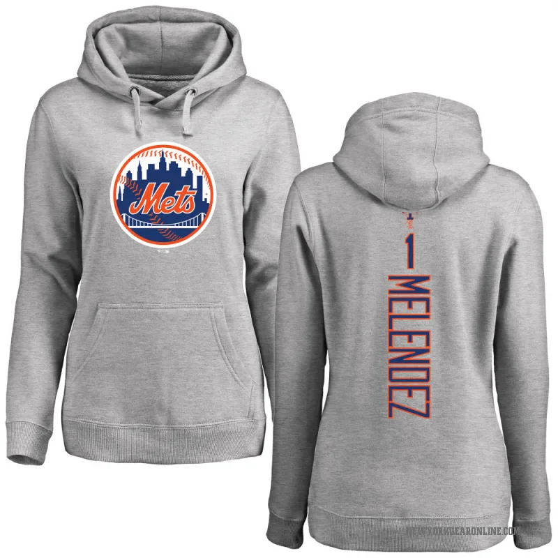 MJ Melendez Women's New York Mets Ash Backer Pullover Hoodie