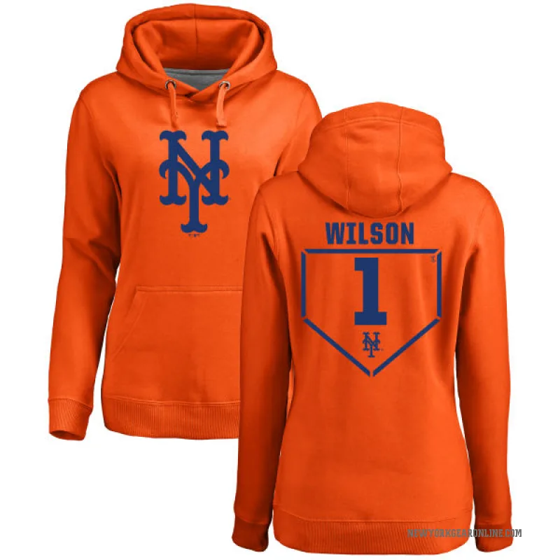 Mookie Wilson Women's Orange New York Mets Branded RBI Pullover Hoodie -