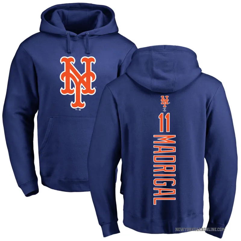 Nick Madrigal Men's Royal New York Mets Backer Pullover Hoodie