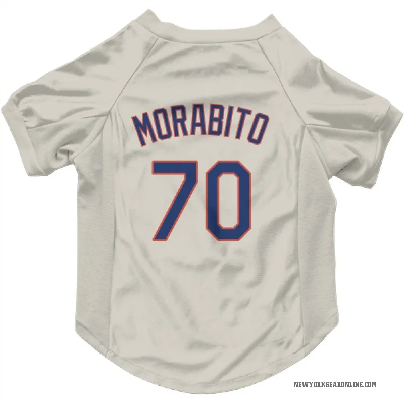 Nick Morabito  Cream New York Mets  Cat & Dog Pet Jersey