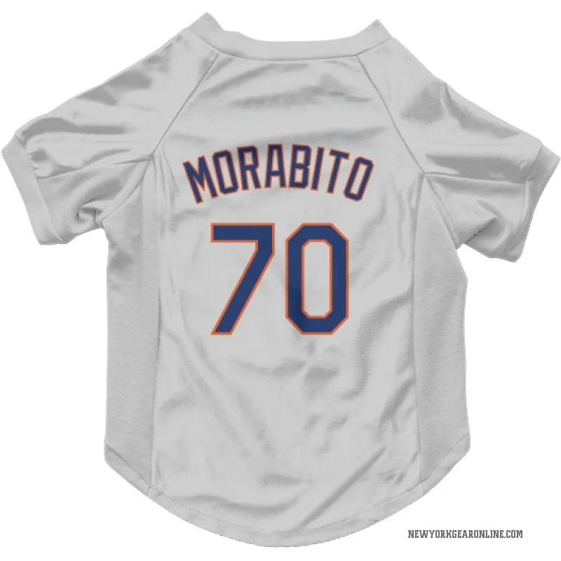 Nick Morabito  Gray New York Mets  Cat & Dog Pet Jersey