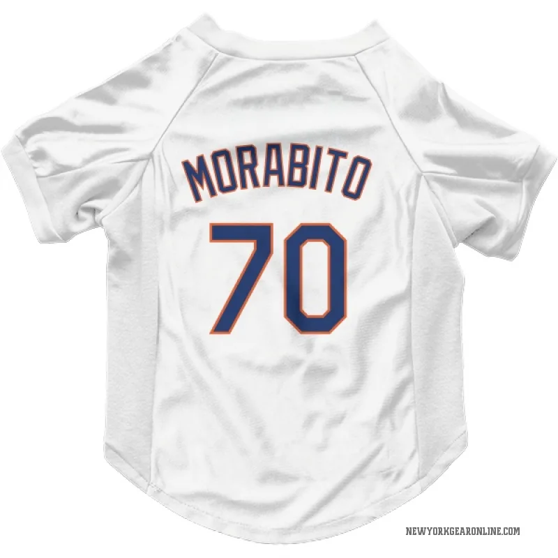 Nick Morabito  White New York Mets  Cat & Dog Pet Jersey