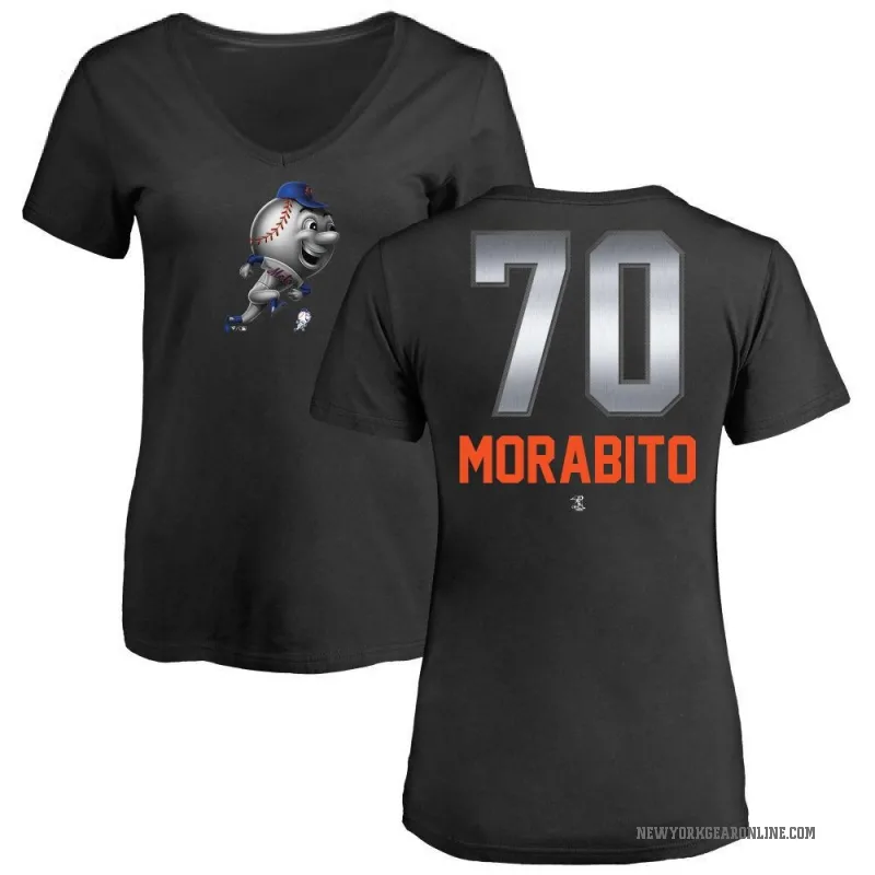 Nick Morabito Women's Black New York Mets Midnight Mascot V-Neck T-Shirt -