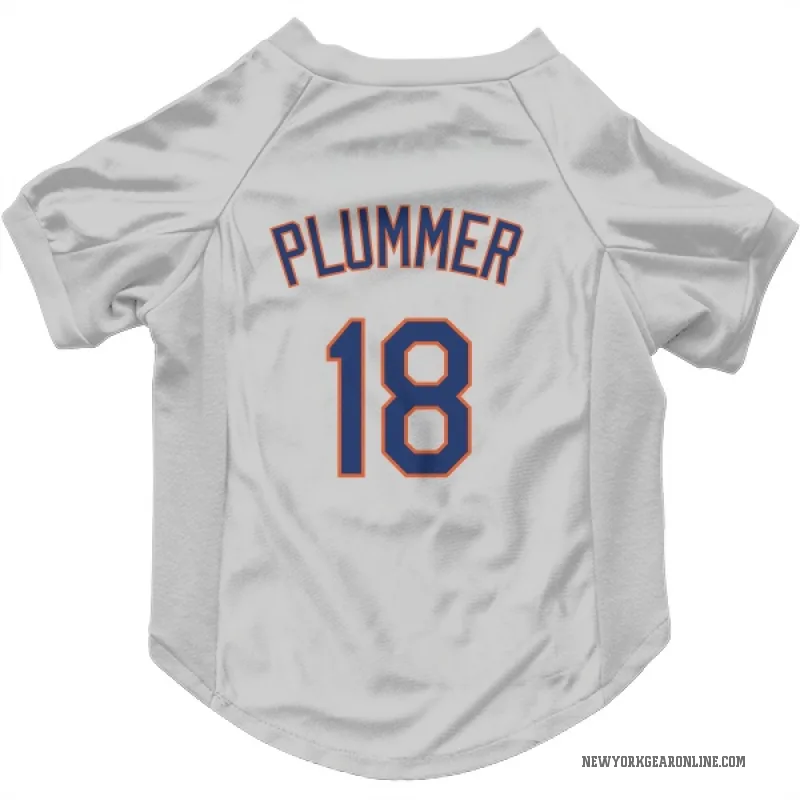 Nick Plummer  Gray New York Mets  Cat & Dog Pet Jersey
