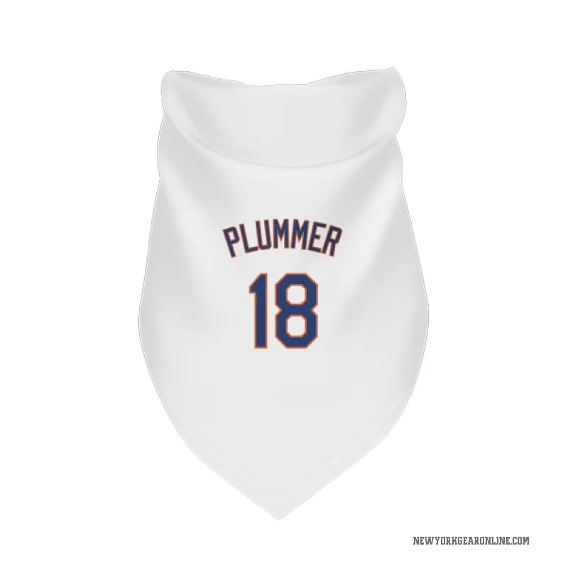 Nick Plummer  White New York Mets  Cat & Dog Pet Bandana