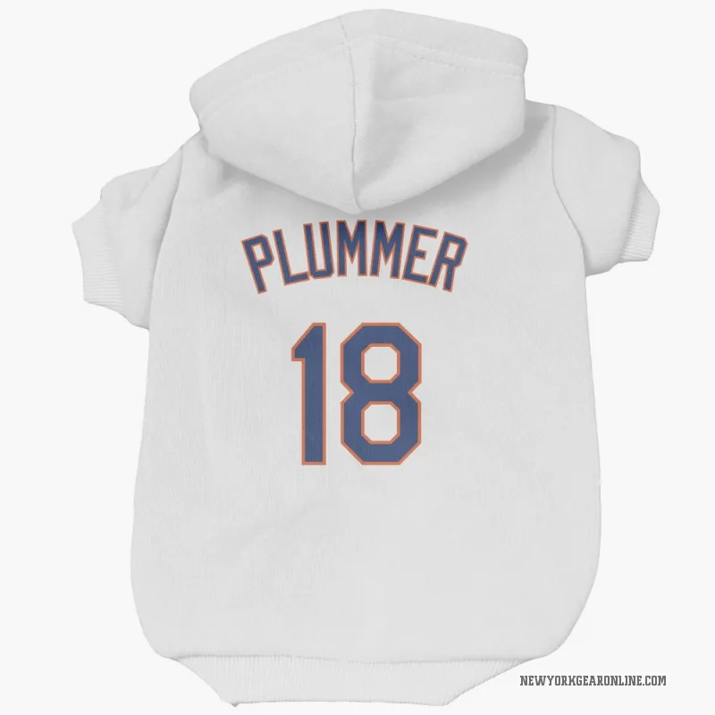 Nick Plummer  White New York Mets  Cat & Dog Pet Hoodie
