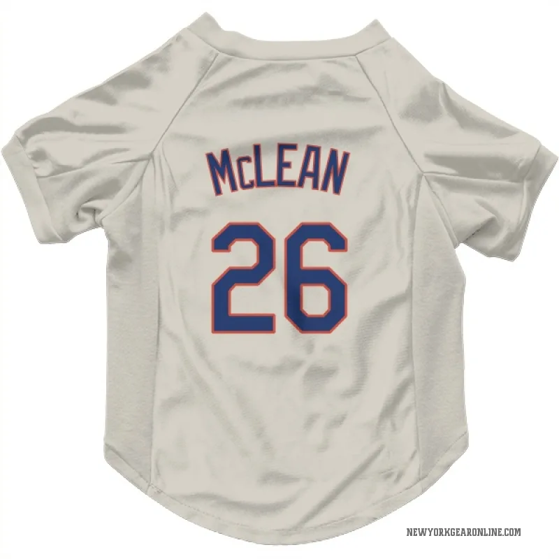 Nolan McLean  Cream New York Mets  Cat & Dog Pet Jersey